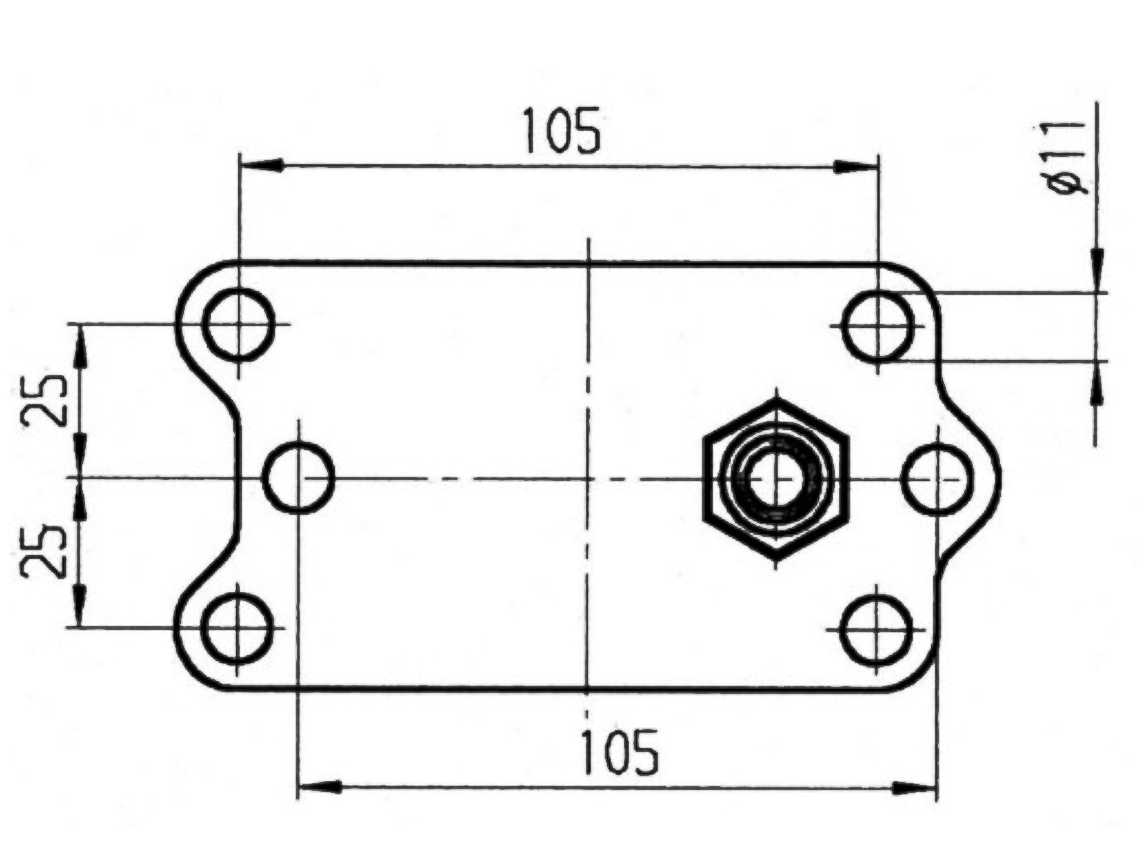 Support de serrage pour diamètre de béquille 48 mm, renforcé, raccord à 4 trous