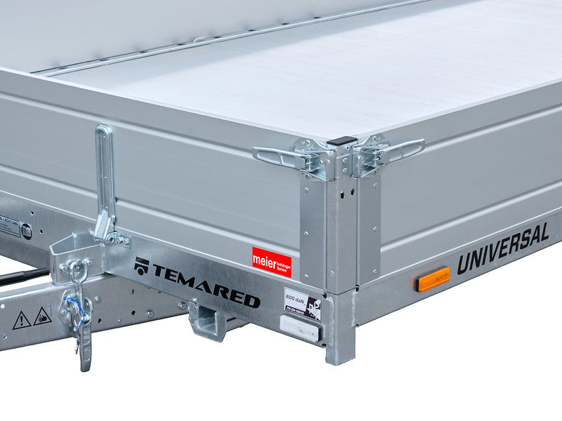 Temared Anhänger Typ UNIVERSAL, 3 achisg, ankippbar mit Überfahrwand und Bordwänden