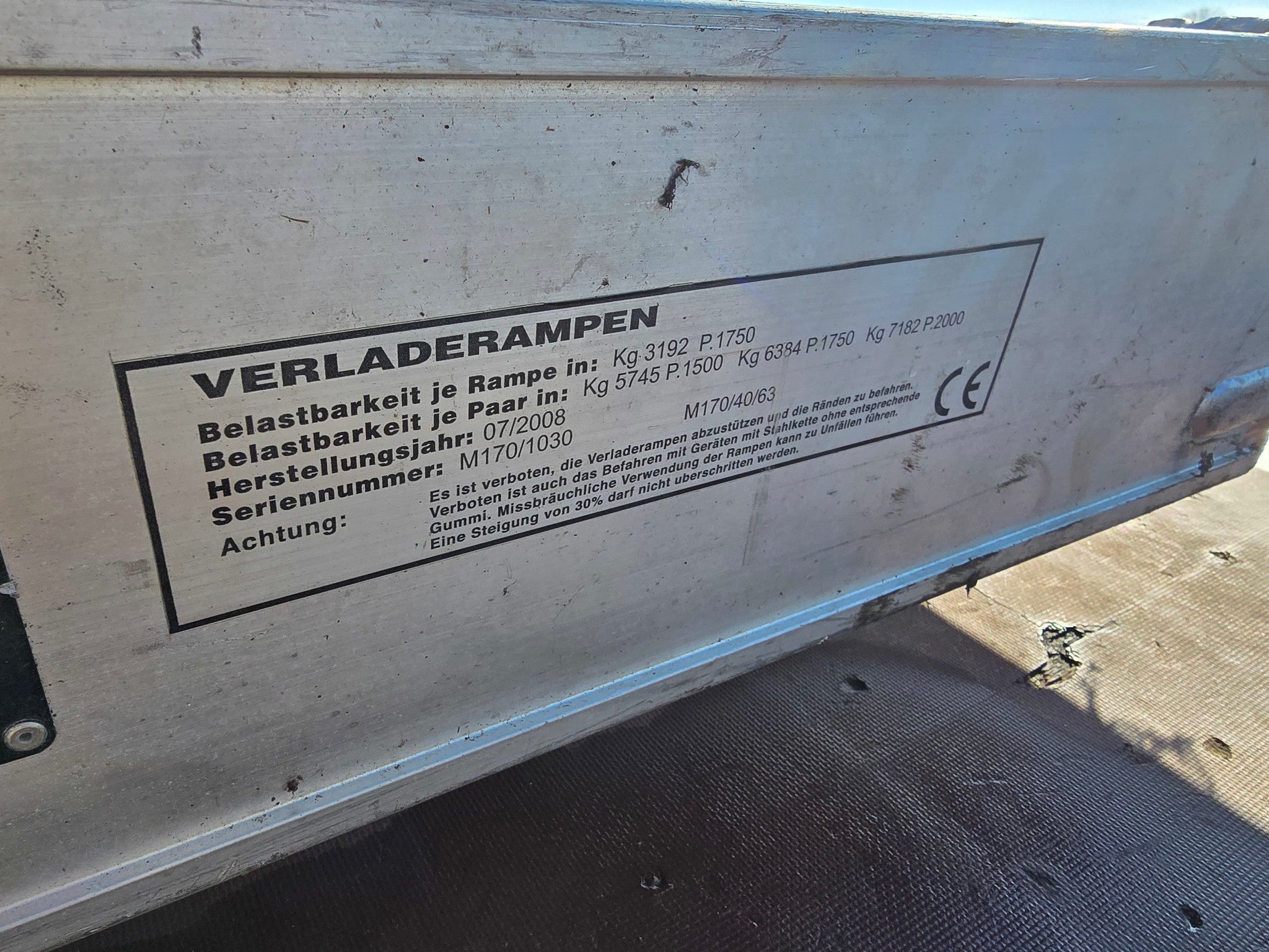 1 Paar Alu-Laderampe, 7182 kg pro Paar