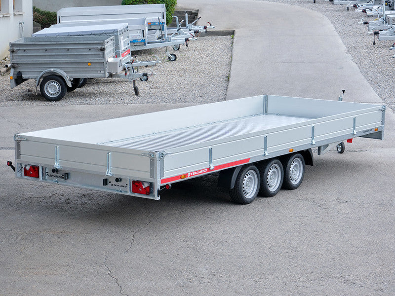 Carplatform 6021 Temared Tridem Anhänger 3500 kg, 3-achsig, Alu-Paneelen-Boden, 13 Zoll Räder