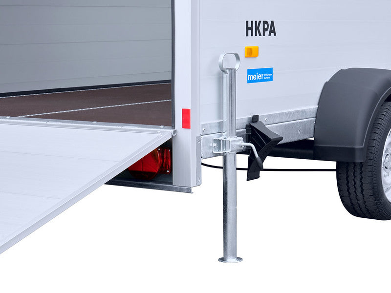 Remorque fourgon aluminium Humbaur type HKPA, essieu unique, avec rail central pour arrimage