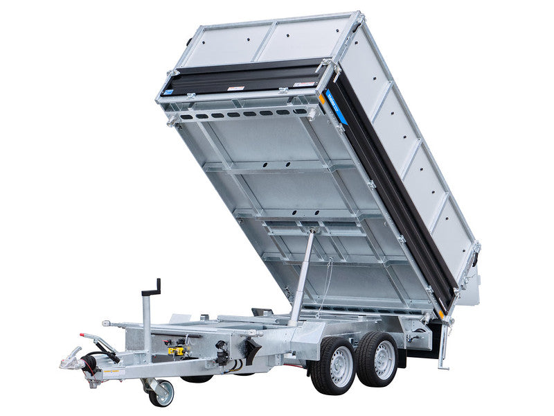 Tribenne Humbaur type HTK 3500 kg, ridelle en acier avec grille