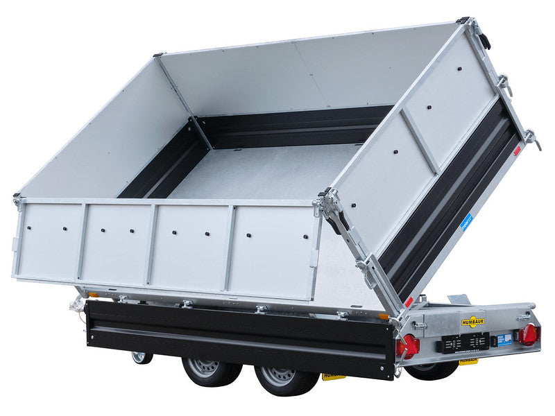 Tribenne Humbaur type HTK 3500 kg, ridelle en acier avec grille