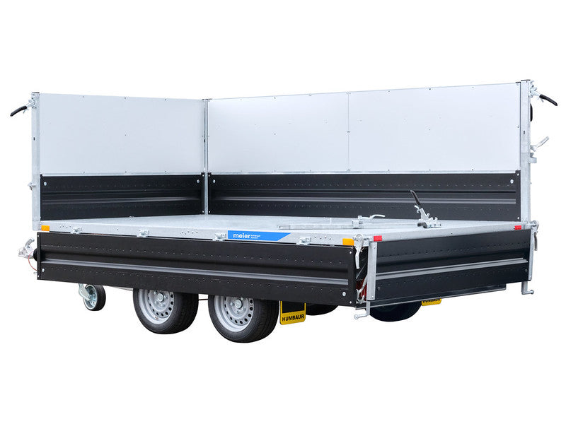Tribenne Humbaur type HTK 3500 kg, ridelle en acier avec grille