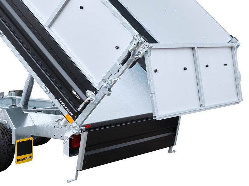 Tribenne Humbaur type HTK 3500 kg, ridelle en acier avec grille