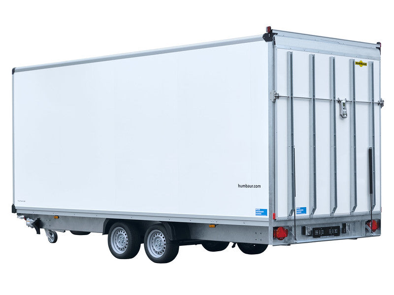 Humbaur Kofferanhänger Typ HKN, 3500 kg, Zweiachs Hochlader, Sandwich PurFerro, mit Überfahrwand