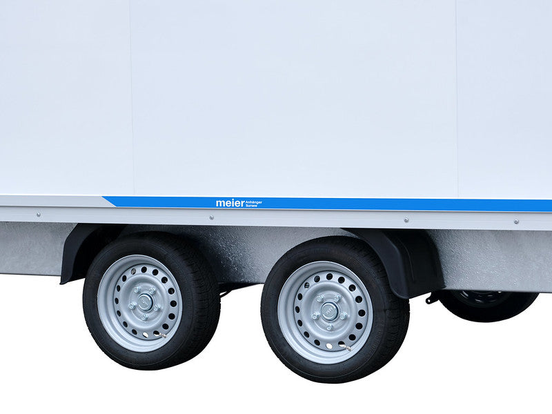 Humbaur Kofferanhänger Typ HKN, 3500 kg, Zweiachs Hochlader, Sandwich PurFerro, mit Überfahrwand