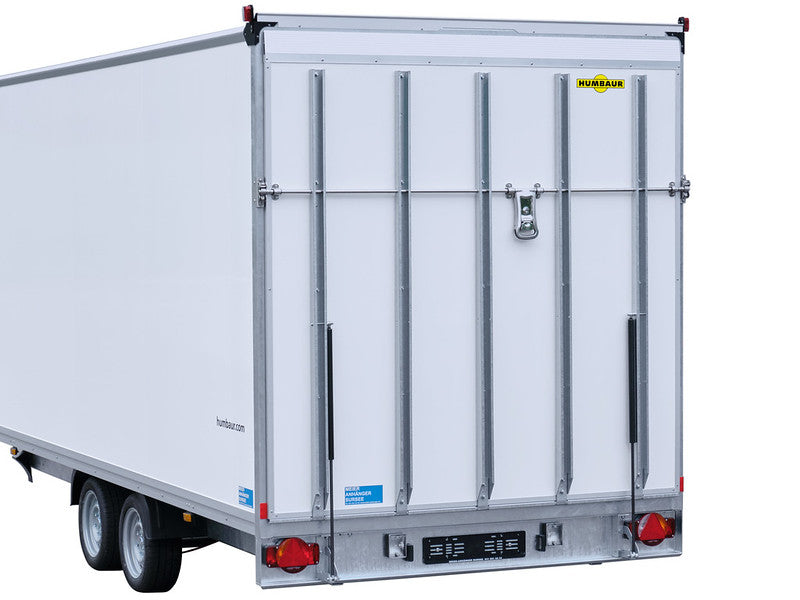 Humbaur Kofferanhänger Typ HKN, 3500 kg, Zweiachs Hochlader, Sandwich PurFerro, mit Überfahrwand