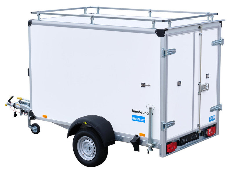 Humbaur Kofferanhänger Typ HK mit Dachreling, Zurrschienen und Stützen