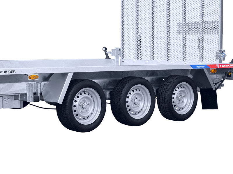Temared Baumaschinentransporter Typ BUILDER 3500 kg, 3-Achsig, mit Überfahrwand