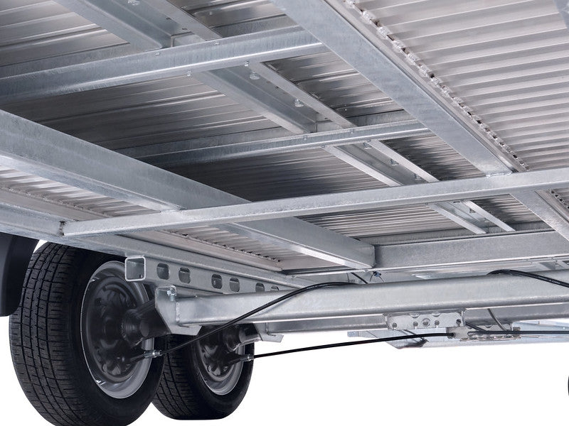 Remorque cargo Temared type CARPLATFORM, avec ridelles, rampes et treuil