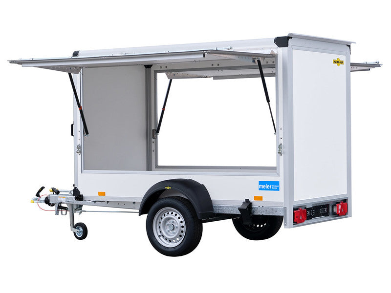 Anhänger für PKW - Meier Anhänger Sursee Humbaur Werkzeuganhänger / Kofferanhänger, Klappe beidseitig, hinten geschlossen