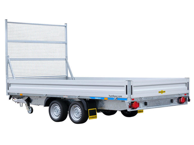 Humbaur Anhänger Typ HT, Zweiachs Hochlader, mit Gitter für Gerüsttransport