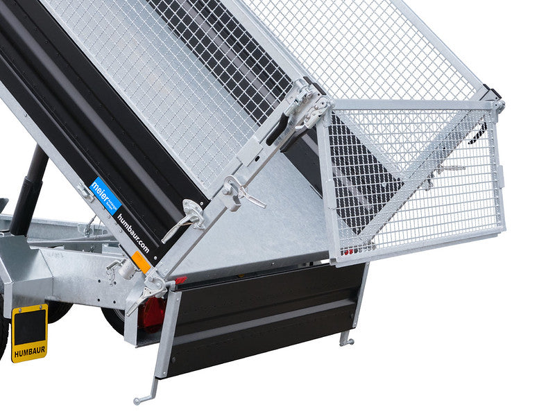 Tribenne Humbaur type HTK 3500 kg, ridelle en acier avec grille