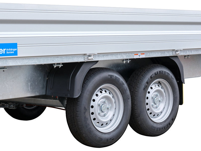 Remorque Humbaur type HT, cargo à deux essieux, avec grille pour transport sur échafaudage