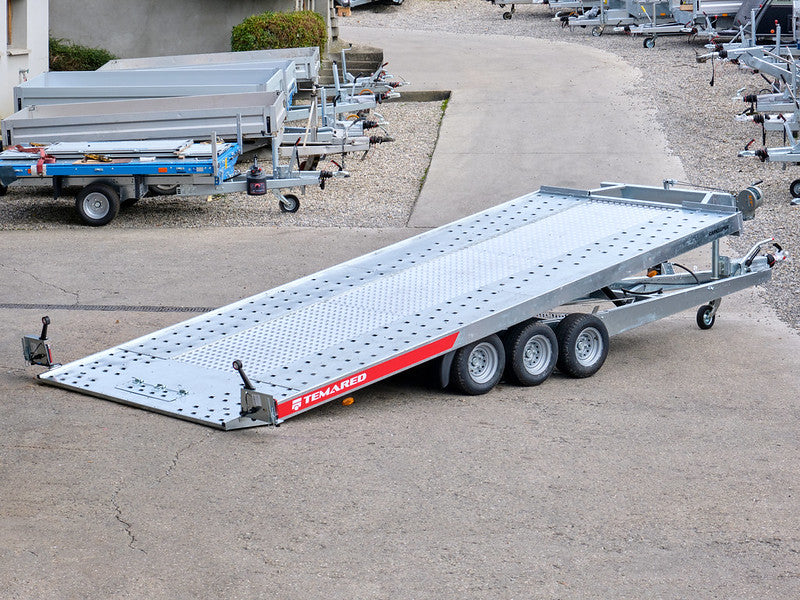 temared anhänger carkeeper 3 achsen 3500 kg kippbar kleine bereifung auto transportieren fahrzeug transportieren