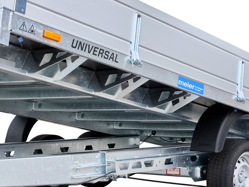 Temared Anhänger Typ UNIVERSAL, 3 achisg, ankippbar mit Überfahrwand und Bordwänden