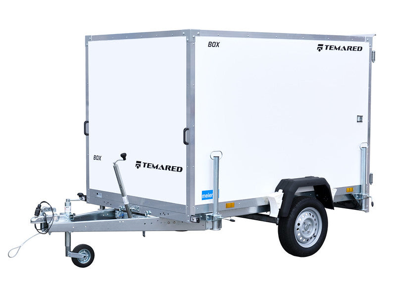 Remorque fourgon Temared type SMART BOX 750 kg, non freinée, avec rampes, ne doit jamais aller au contrôle technique