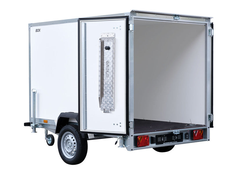Remorque fourgon Temared type SMART BOX 750 kg, non freinée, avec rampes, ne doit jamais aller au contrôle technique
