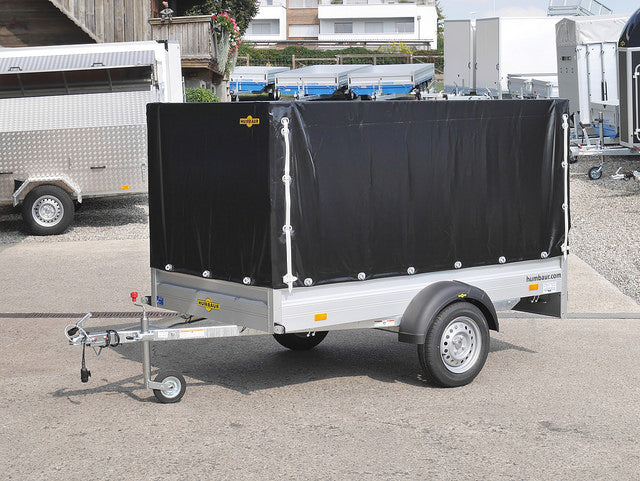Humbaur Anhänger 750 kg, muss nie zur MFK, mit Planengestell montiert - Meier Anhänger AG