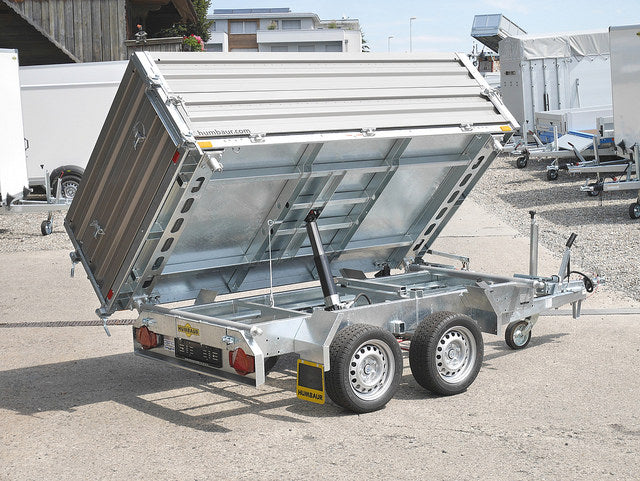 Humbaur Dreiseitenkipper Typ HTK, 3500 kg, mit Alu-Bordwandaufsatz - Meier Anhänger AG