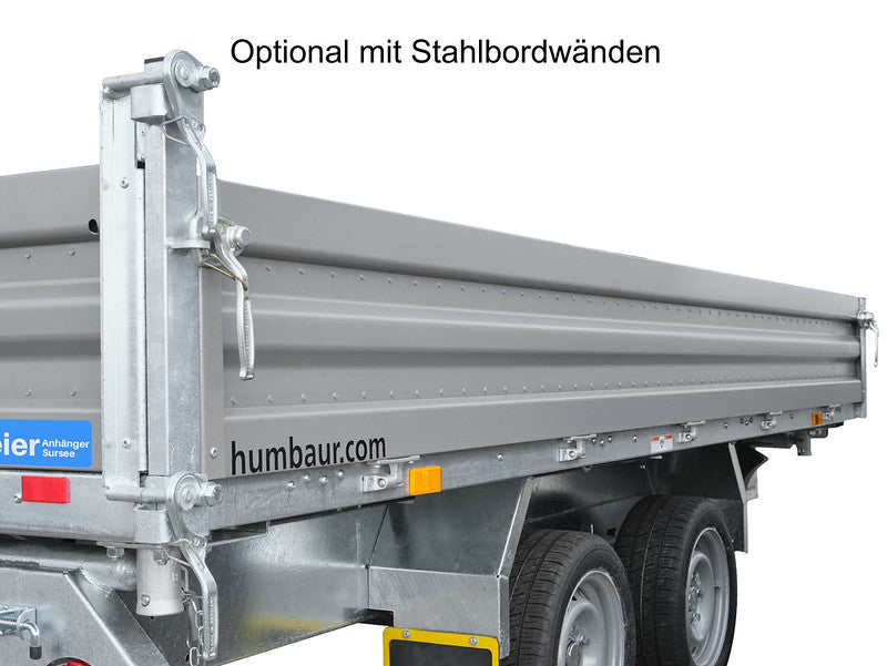 Humbaur Dreiseitenkipper Typ HTK, 2000 bis 3500 kg, Bordwände aus Alu - Meier Anhänger AG