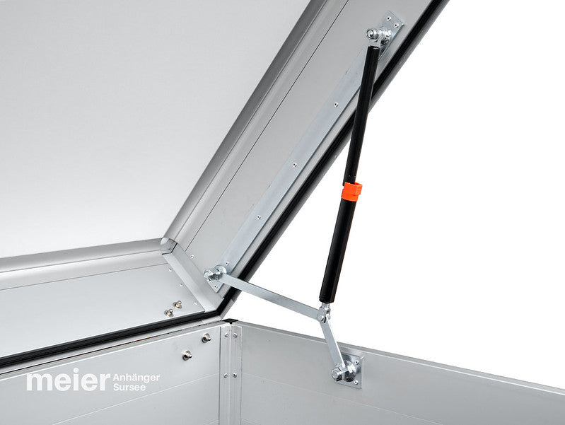 Humbaur Anhänger, Einachs Tieflader, mit Deckel abschliessbar und Reling - Meier Anhänger AG