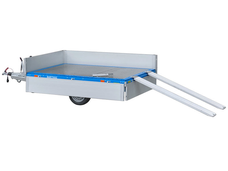 Barthau Anhänger Typ EH, Einachs Hochlader, mit Alu-Riffelblechboden, Auffahrrampen - Meier Anhänger AG