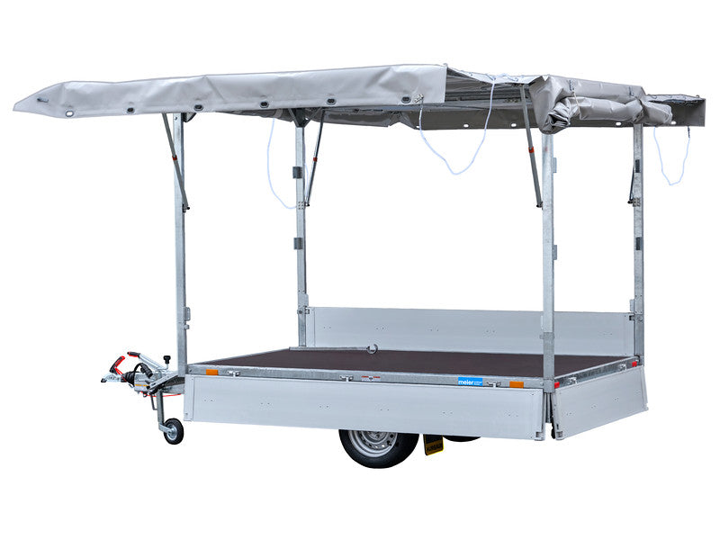 Anhänger für PKW - Meier Anhänger Sursee Humbaur Anhänger, Einachs Hochlader, mit Planenverdeck mit Klappen und Zubehör