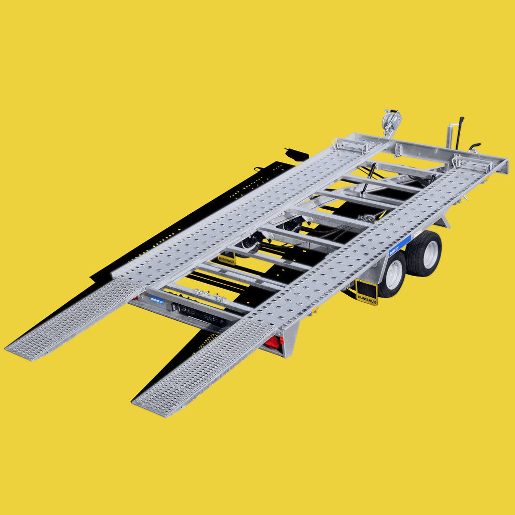 Autotransportanhänger gekippt von hinten-oben