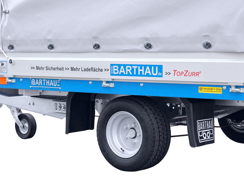 Barthau Anhänger Typ ETK, kippbar, tiefe Ladehöhe, mit Plane