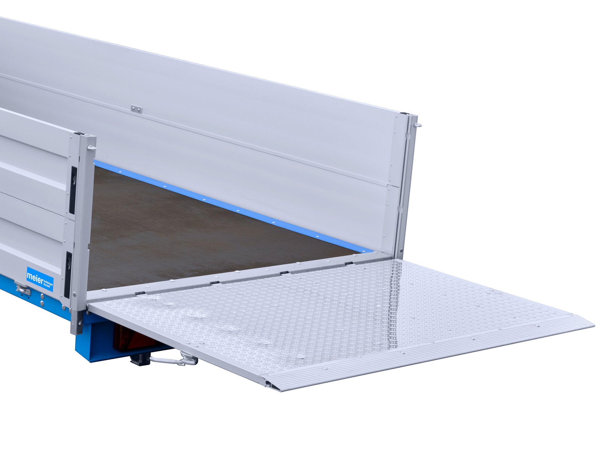 Barthau Anhänger Typ TK, 2700 bis 3000 kg, kippbar, verstärkt, mit Bordwanderhöhung Detail Heckklappe geöffnet