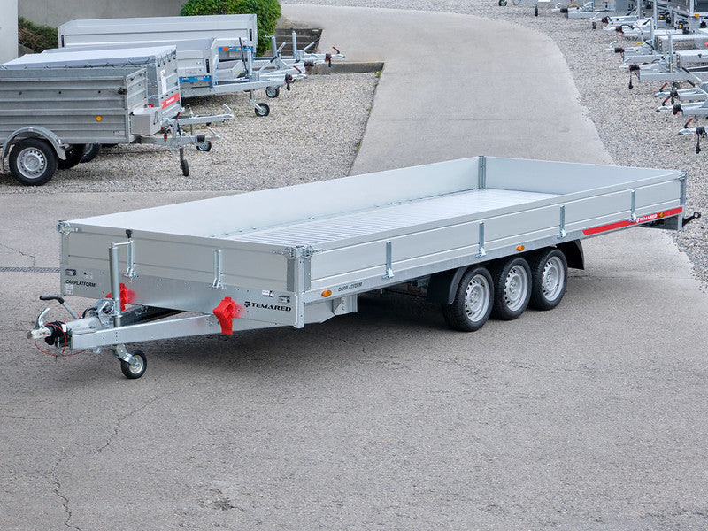 Carplatform 6021 Temared Tridem Anhänger 3500 kg, 3-achsig, Alu-Paneelen-Boden, 13 Zoll Räder