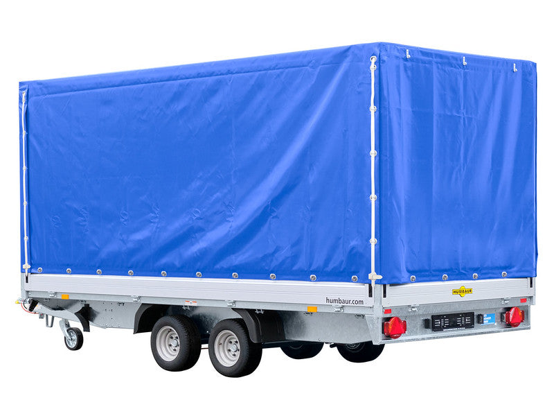 Humbaur Anhänger Typ HN, Zweiachs Hochlader, Tiefe Ladehöhe, mit Planengestell 