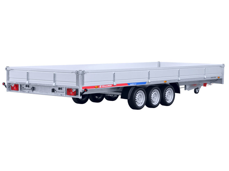 Temared Anhänger Typ Carplatform, 3-Achsig, mit Aluboden und Bordwänden  1