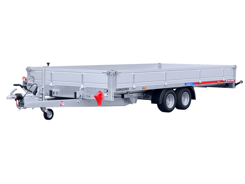 Temared Fahrzeugtransportanhänger Typ CARKEEPER NEW, kippbar mit Auffahrrampen und Bordwänden