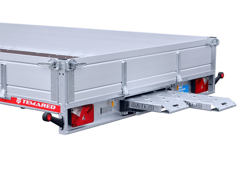 Temared Fahrzeugtransportanhänger Typ CARKEEPER NEW, kippbar mit Auffahrrampen und Bordwänden