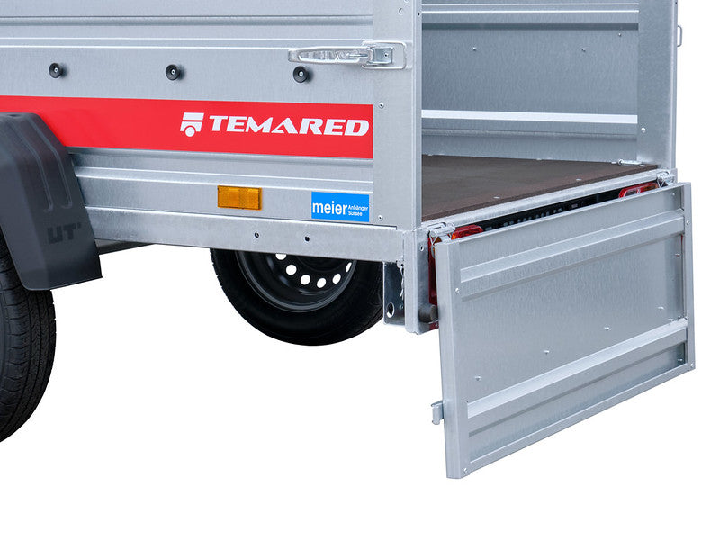 Temared Anhänger Typ ZIP, Einachs Tieflader, mit Aufsatz und Flachplane