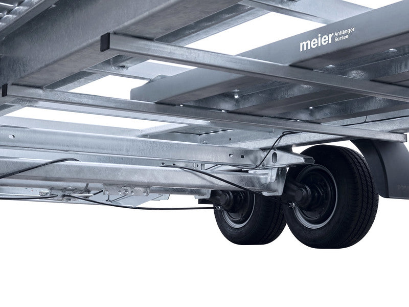 Temared Fahrzeugtransportanhänger Typ CARKEEPER NEW, kippbar mit Auffahrrampen und Standschienen