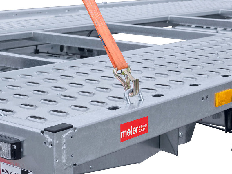 Temared Fahrzeugtransportanhänger Typ CARKEEPER NEW, kippbar mit Auffahrrampen und Standschienen