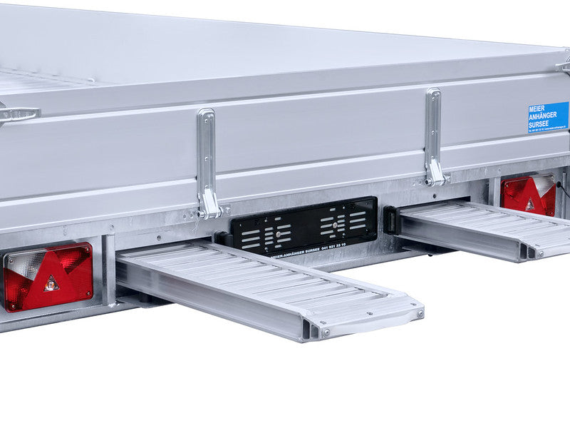 Remorque cargo Temared type CARPLATFORM, avec ridelles, rampes et treuil