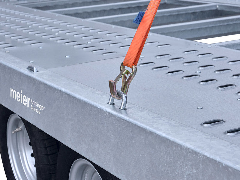 Temared Fahrzeugtransportanhänger Typ CK 2700 bis 3000 kg, mit Seilwinde und Ersatzrad