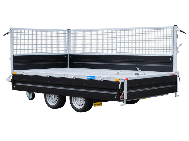Humbaur Dreiseitenkipper Typ HTK 3500 kg, Stahl Bordwand und Gitter
