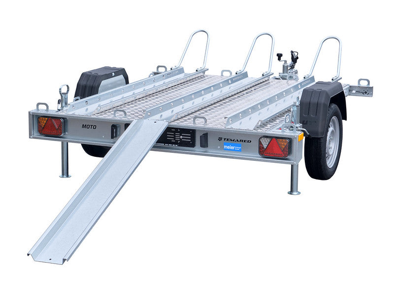 Temared Motorradtransporter Typ MOTO, 750 kg, mit Stützen, ungebremst